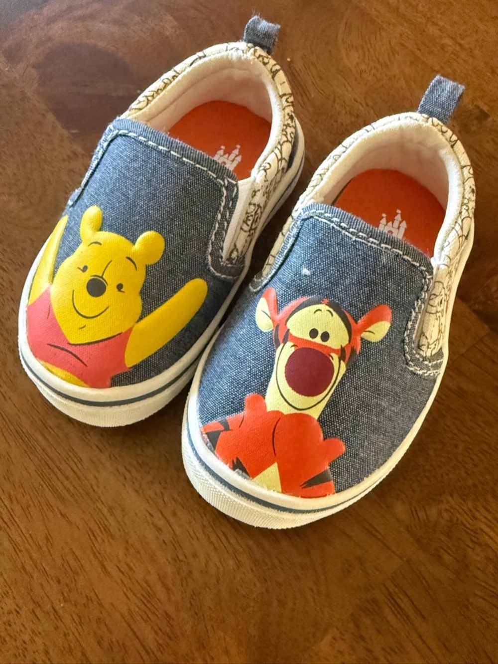 Winnie the Pooh & Tigger Denim Slip-On Kids Shoes - Blue/Yellow 3C